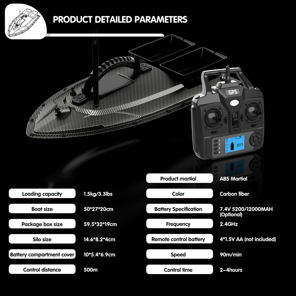 V070 12000 mAh/5200 mAh RC łód – Fishing Boat Gps recenzja i cena
